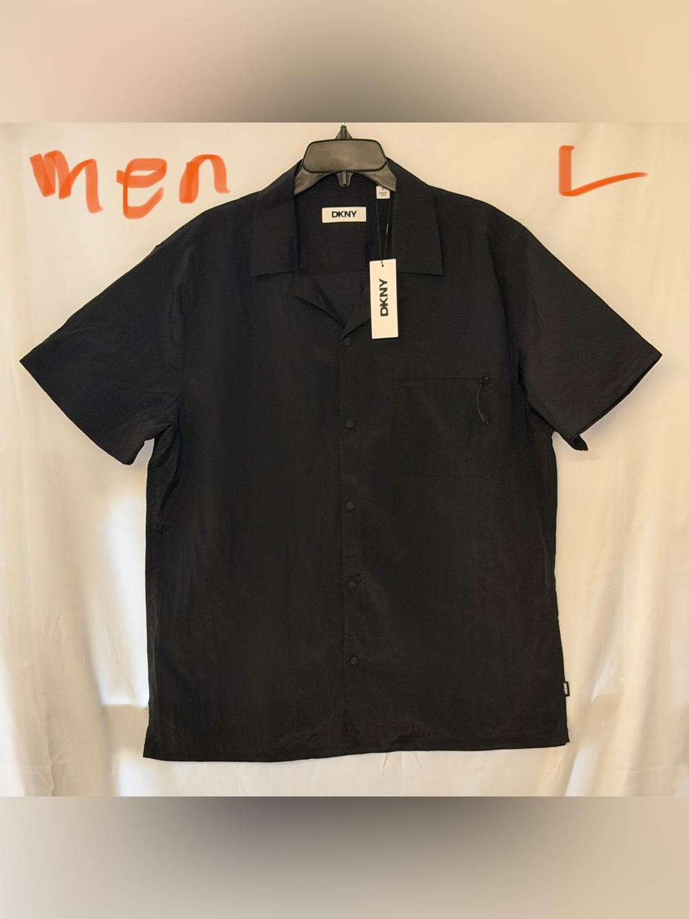 DKNY Black Men's Short-Sleeve Button-Down Shirt
